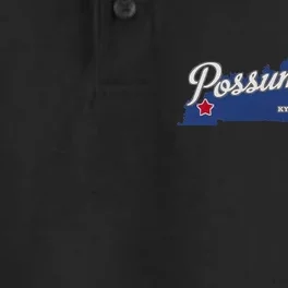 Possum Trot Kentucky KY Map Dry Zone Grid Performance Polo