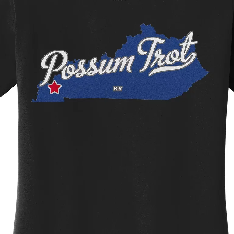 Possum Trot Kentucky KY Map Women's T-Shirt