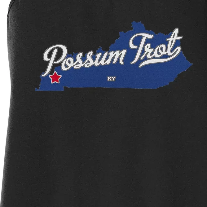 Possum Trot Kentucky KY Map Women's Racerback Tank