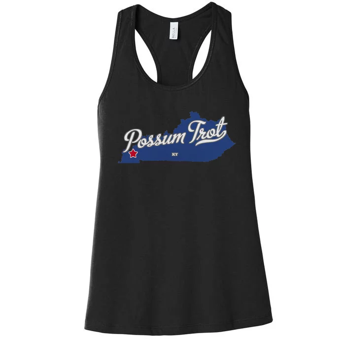 Possum Trot Kentucky KY Map Women's Racerback Tank