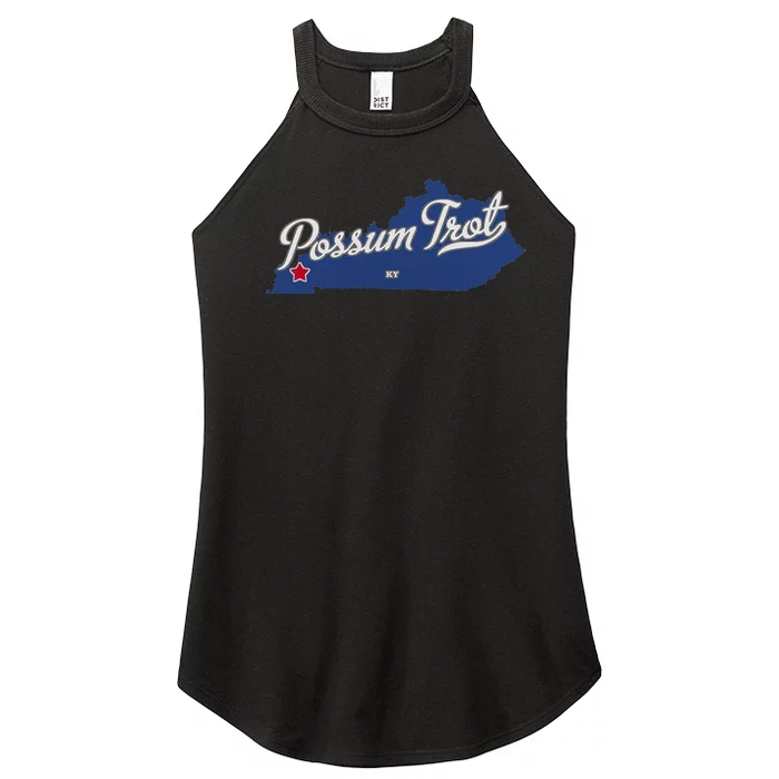 Possum Trot Kentucky KY Map Women’s Perfect Tri Rocker Tank