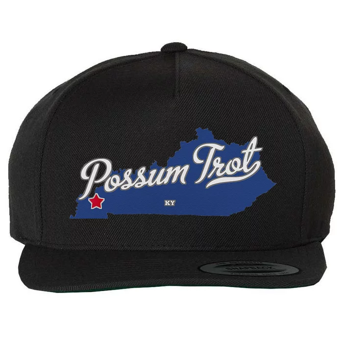 Possum Trot Kentucky KY Map Wool Snapback Cap