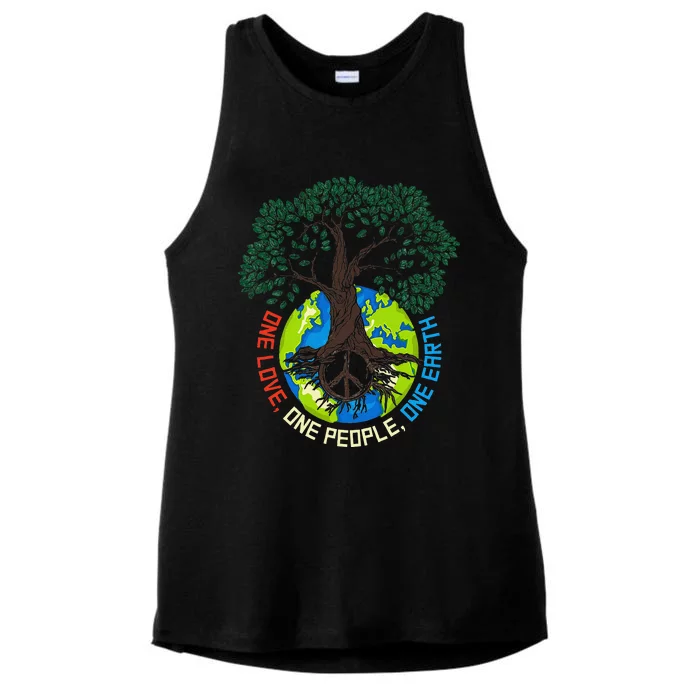 Peace Tree Love Environmental Protection Earth Day Climate Ladies Tri-Blend Wicking Tank