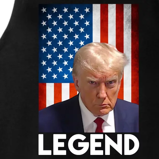 President Trump Legend American Flag Ladies Tri-Blend Wicking Tank