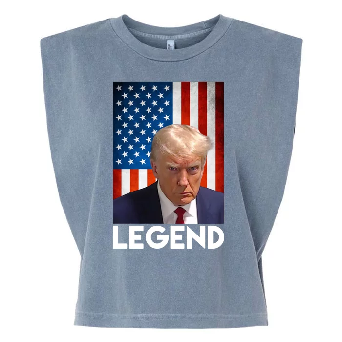 President Trump Legend American Flag Garment-Dyed Women's Muscle Tee