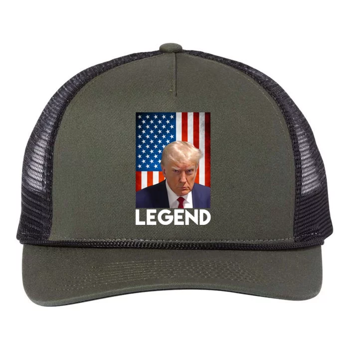 President Trump Legend American Flag Retro Rope Trucker Hat Cap