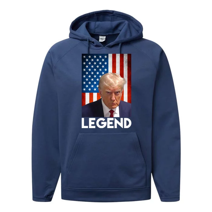 President Trump Legend American Flag Performance Fleece Hoodie