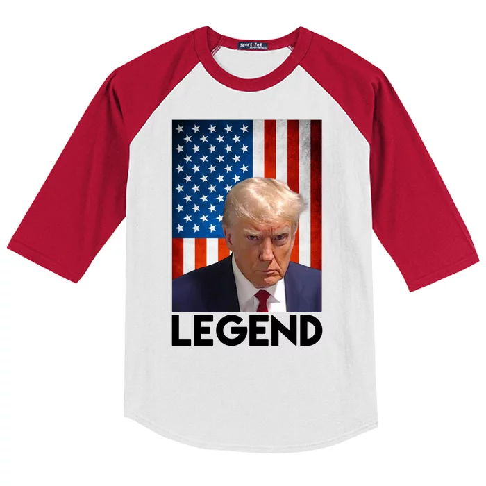 President Trump Legend American Flag Kids Colorblock Raglan Jersey