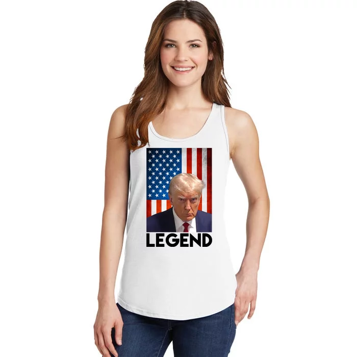 President Trump Legend American Flag Ladies Essential Tank