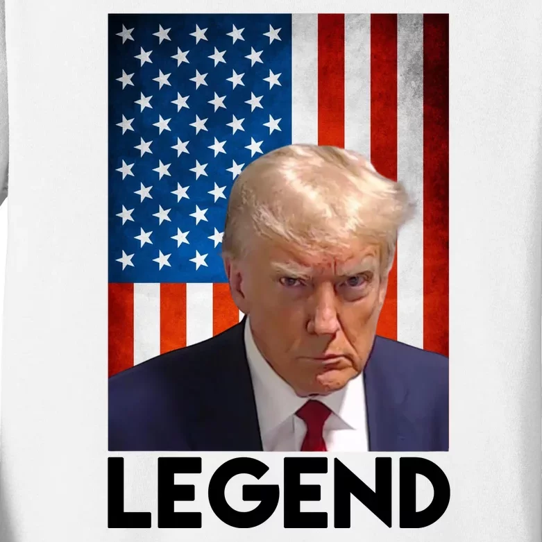 President Trump Legend American Flag Kids Long Sleeve Shirt