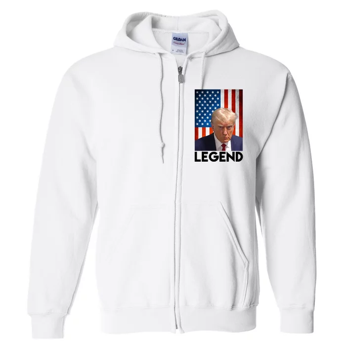 President Trump Legend American Flag Full Zip Hoodie