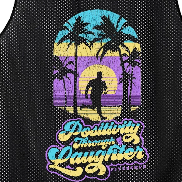 Positivity Thru Laughter Funny Distressed FIT2SERVE Mesh Reversible Basketball Jersey Tank