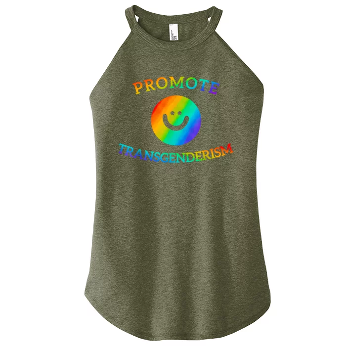 Promote Transgenderism LGBT Women’s Perfect Tri Rocker Tank