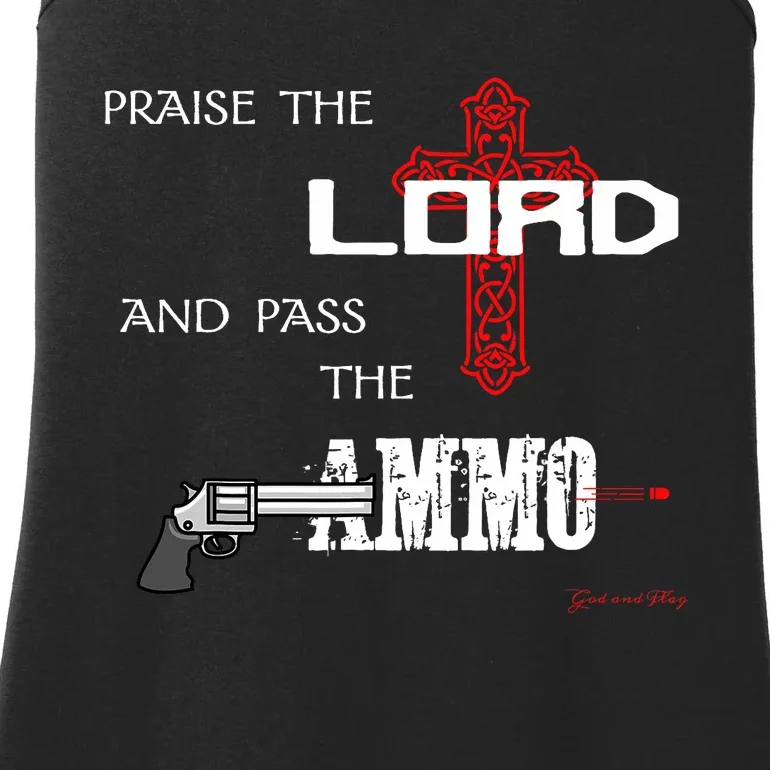 Praise The Lord And Pass The Ammo Hoodie Patriotic Usa Trump Ladies Essential Tank