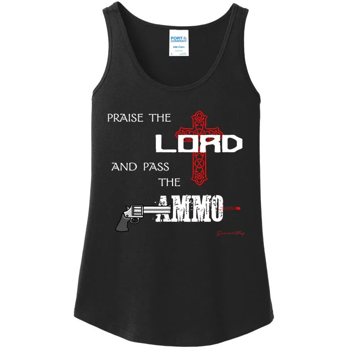 Praise The Lord And Pass The Ammo Hoodie Patriotic Usa Trump Ladies Essential Tank