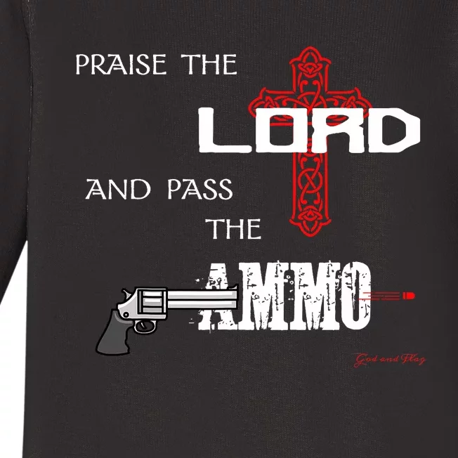 Praise The Lord And Pass The Ammo Hoodie Patriotic Usa Trump Baby Long Sleeve Bodysuit