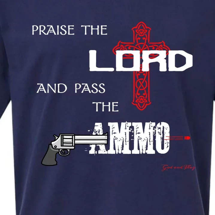 Praise The Lord And Pass The Ammo Hoodie Patriotic Usa Trump Sueded Cloud Jersey T-Shirt