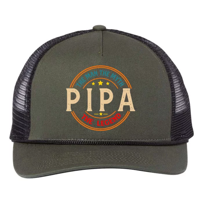 Pipa The Legend The Man Funny Pipa Fathers Day Retro Rope Trucker Hat Cap