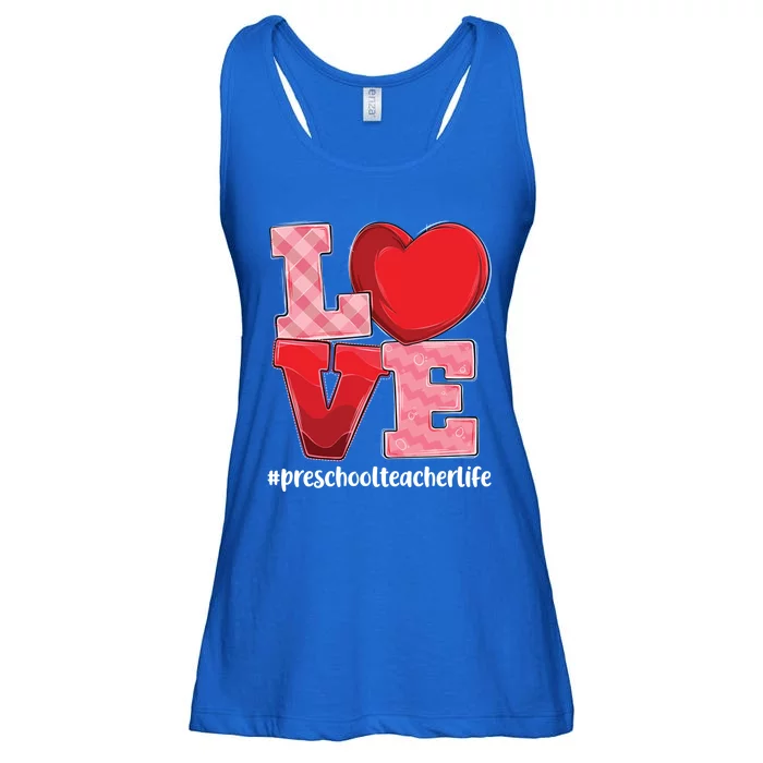 Preschool Teacher Life Valentines Day Heart Love Design Gift Ladies Essential Flowy Tank