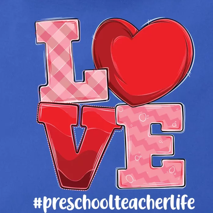 Preschool Teacher Life Valentines Day Heart Love Design Gift Zip Tote Bag