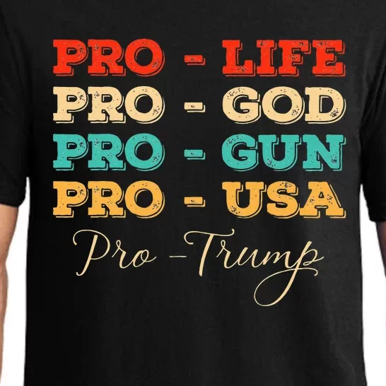 Pro Trump Life God Gun Usa Retro Political Pajama Set