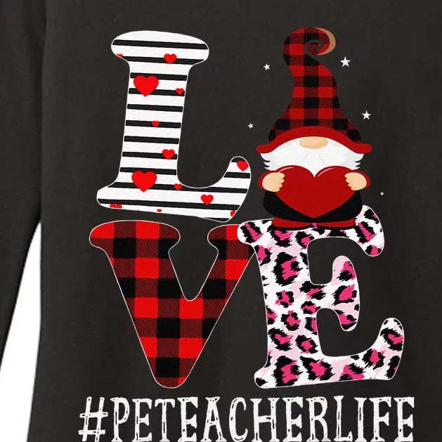 PE Teacher Love Women Leopard Appreciation Valentine Womens CVC Long Sleeve Shirt