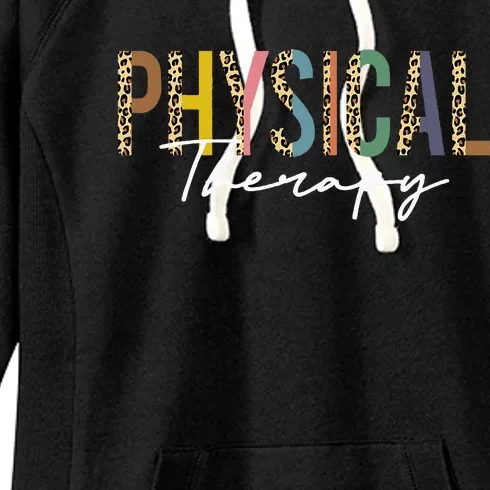 Physical Therapy leopard Physical Therapist pt month Women's Fleece Hoodie