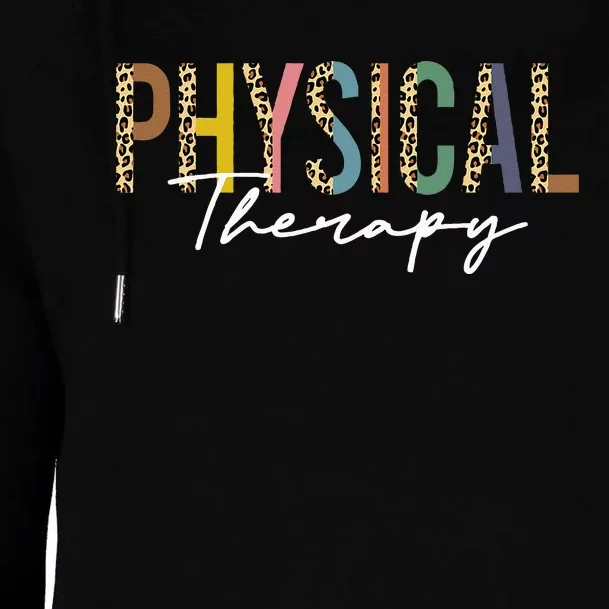 Physical Therapy leopard Physical Therapist pt month Womens Funnel Neck Pullover Hood