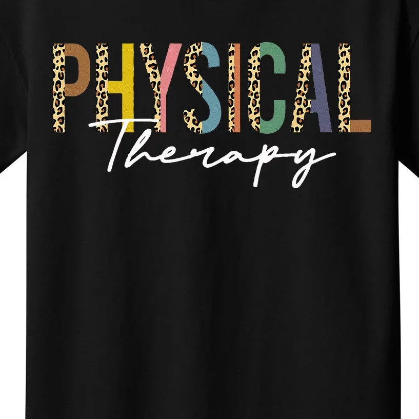 Physical Therapy leopard Physical Therapist pt month Kids T-Shirt