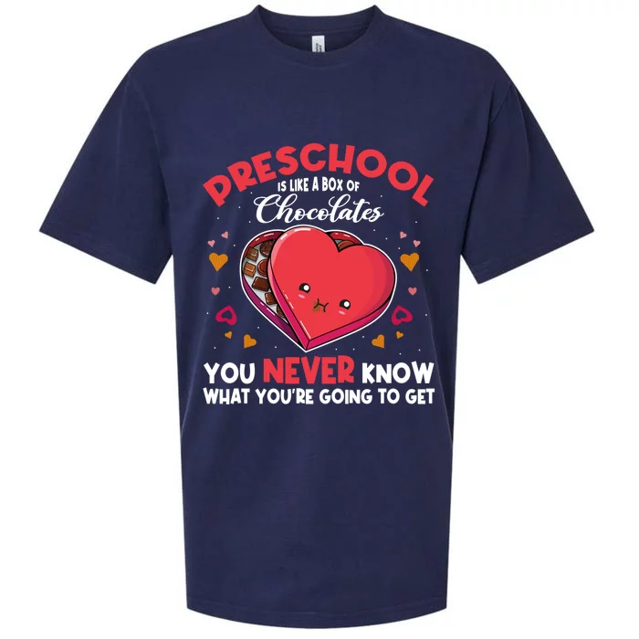 Preschool Teacher Like A Box Of Chocolates Valentines Day Gift Sueded Cloud Jersey T-Shirt