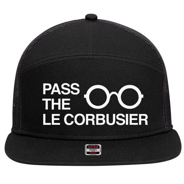 Pass the Le Corbusier Architect White 7 Panel Mesh Trucker Snapback Hat