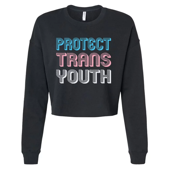 Protect Tran Lgbt Pride Cropped Pullover Crew