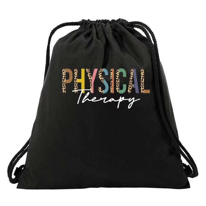 Physical Therapy Leopard Physical Therapist Pt Month Drawstring Bag