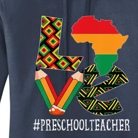 Preschool Teacher Love Bhm African American Women's Pullover Hoodie