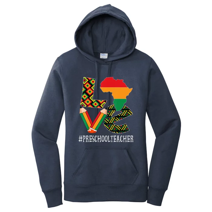 Preschool Teacher Love Bhm African American Women's Pullover Hoodie