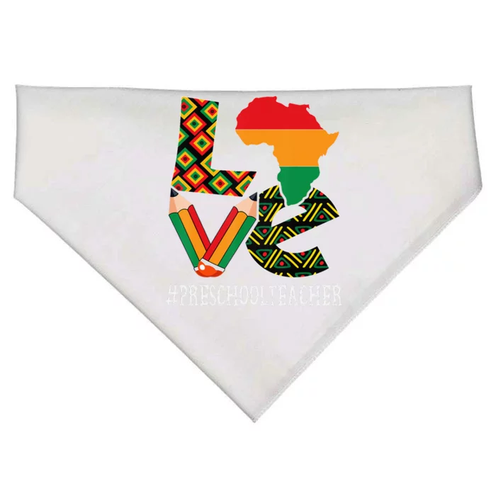 Preschool Teacher Love Bhm African American USA-Made Doggie Bandana