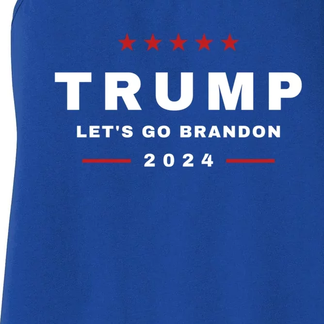 President Trump LetS Go Brandon 4th Of July 2024 Maga Gift Women's Racerback Tank