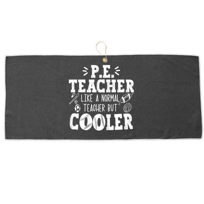 PE Teacher Like A Normal Teacher But Cooler Large Microfiber Waffle Golf Towel