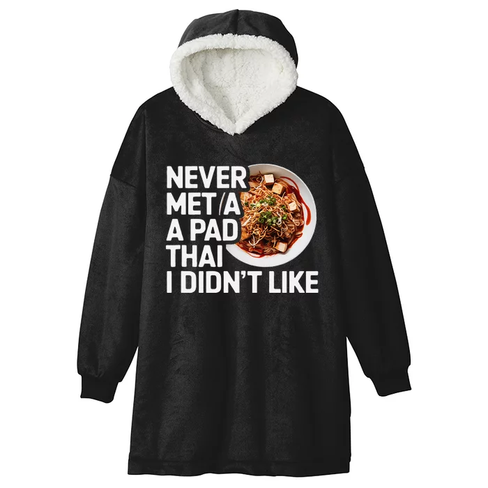 Pad Thai Lover Funny Humor Food Text Joke Loves Pad Thai Hooded Wearable Blanket