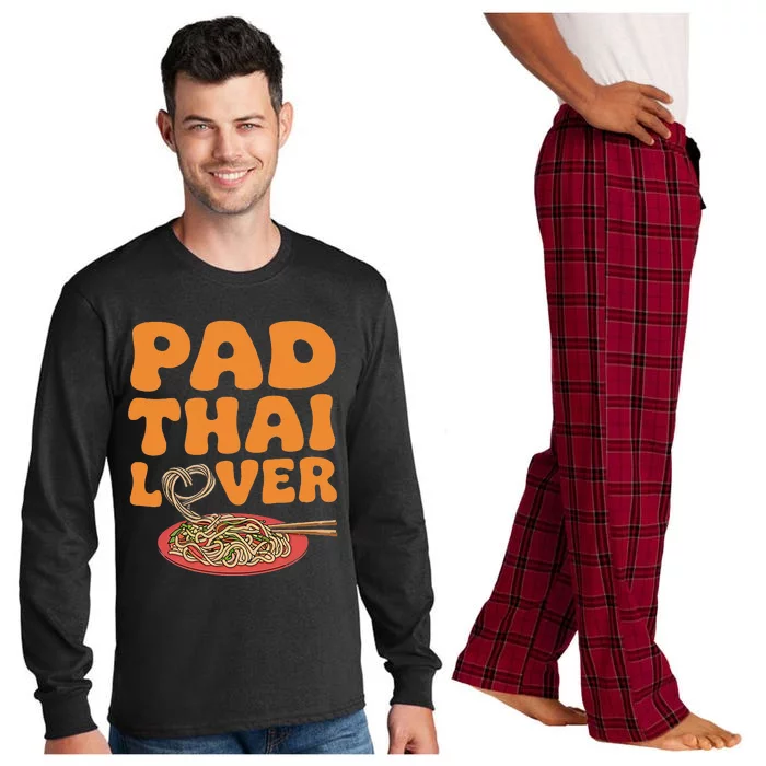 Pad Thai Lover Funny Humor Food Text Joke Loves Pad Thai Long Sleeve Pajama Set