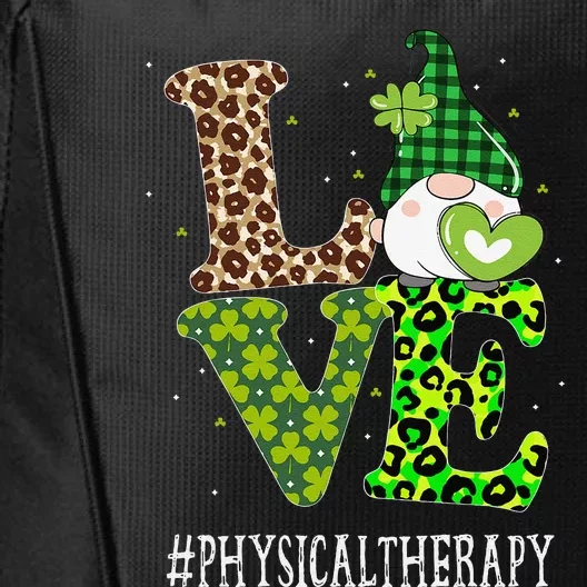 Physical Therapy Love St Patricks Day Gnome Leopard City Backpack