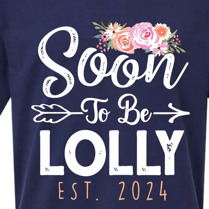 Promoted To Lolly 2024 Mothers Day Soon To Be Grandma 2024 Sueded Cloud Jersey T-Shirt