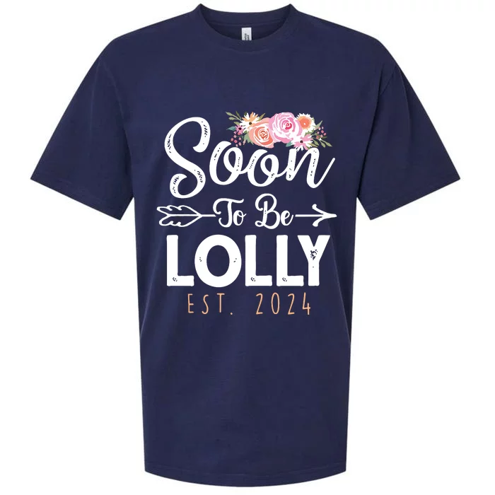 Promoted To Lolly 2024 Mothers Day Soon To Be Grandma 2024 Sueded Cloud Jersey T-Shirt