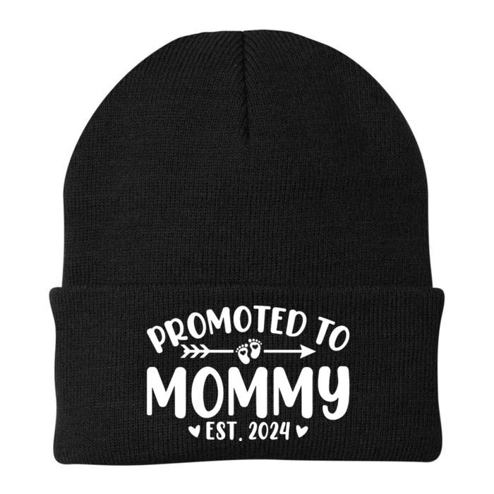 Promoted To Mommy 2024 Soon To Be Mom Baby Reveal To New Mom Knit Cap Winter Beanie