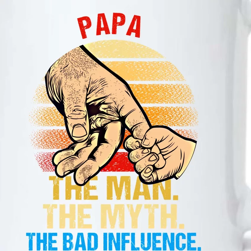 Papa The Myth Bad Influence Retro Fathers Day Dad Life Gift Black Color Changing Mug