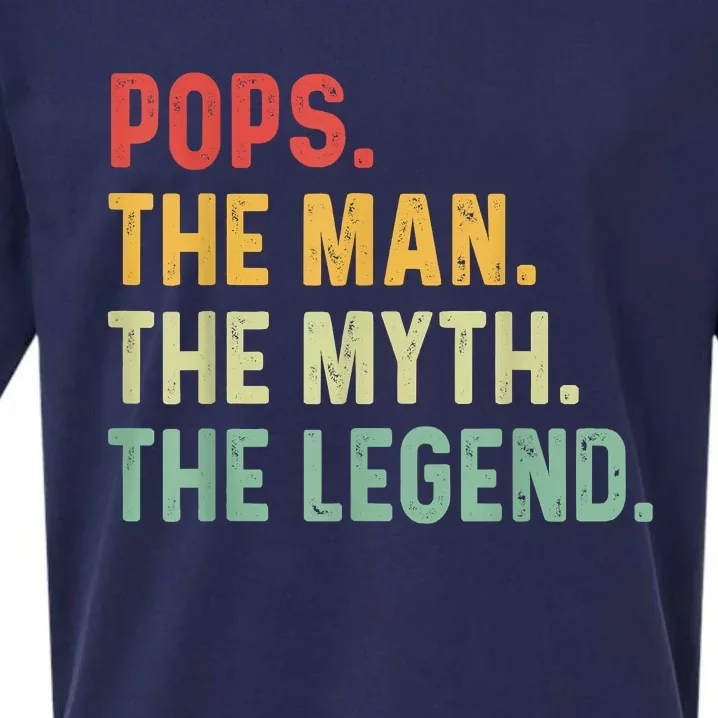 Pops The Man The Myth The Legend Fathers Day Gift Grandpa Sueded Cloud Jersey T-Shirt