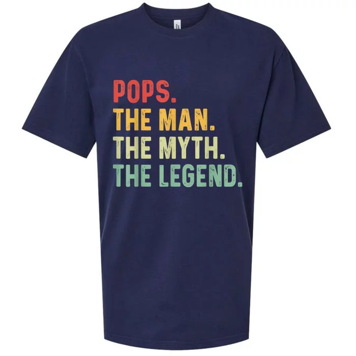 Pops The Man The Myth The Legend Fathers Day Gift Grandpa Sueded Cloud Jersey T-Shirt