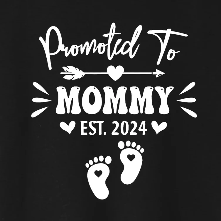 Promoted To Mommy Est 2024 New Grandma Women Grandmother Women's Crop Top Tee