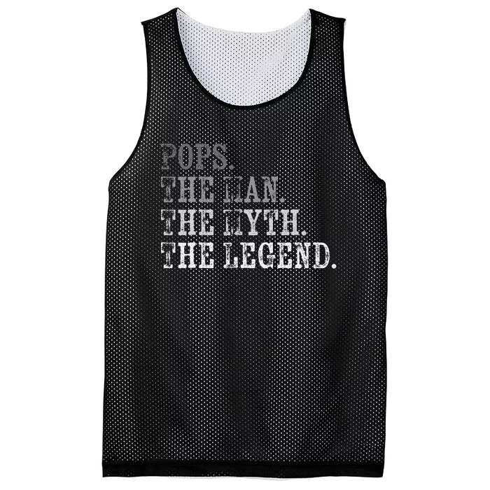 Pops The Man The Myth The Legend Vintage Father's Day Gift Mesh Reversible Basketball Jersey Tank