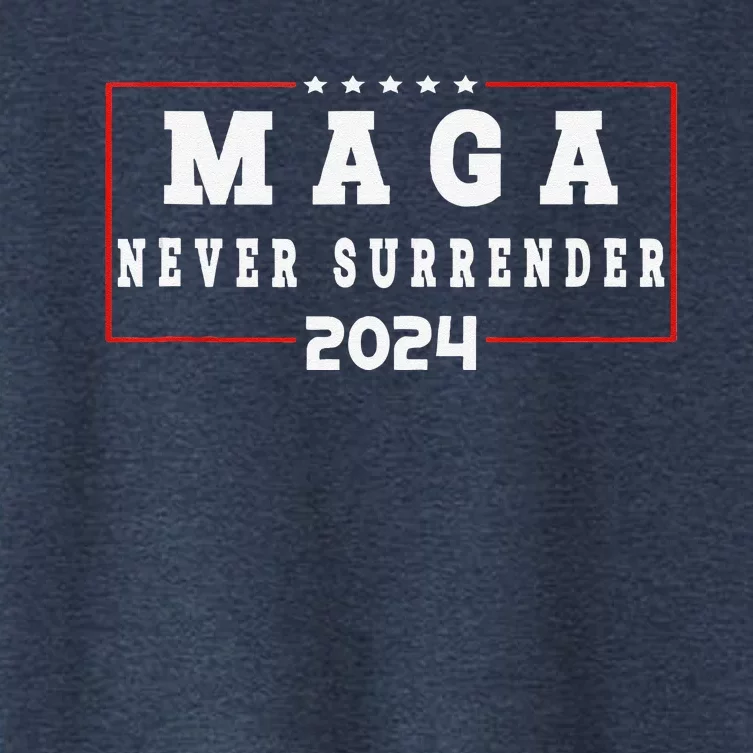 President Trump Maga Never Surrender 4th Of July 2024 Usa Women's Crop Top Tee